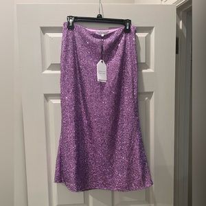 English Factory lavender sequin skirt, M
